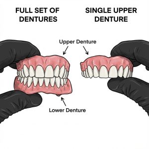 single or set of dentures